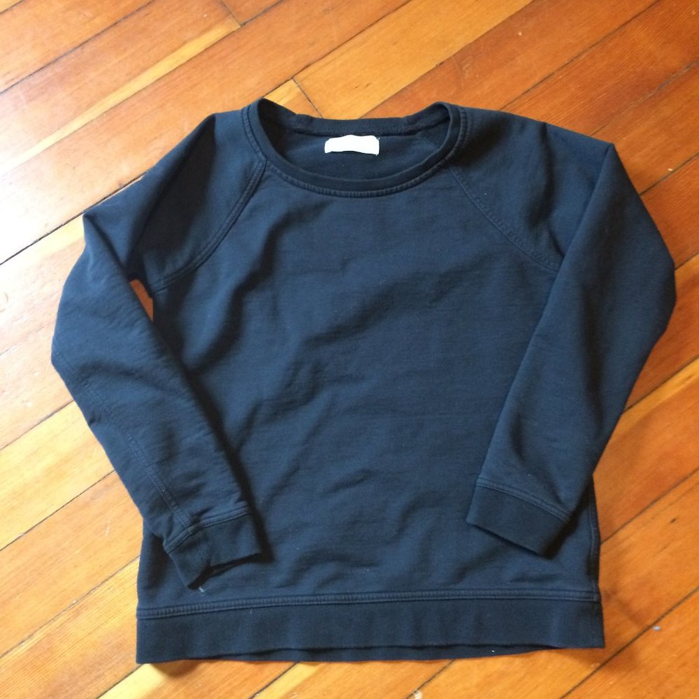 Everlane xsmall Black Long Sleeve Cotton Crew Pullover Sweatshirt